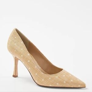 NEW! ANN TAYLOR Mila Polka Dot Straw Pumps 8.
